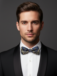 Midnight & Mercury: The Royal Azure Silk Bow Tie view 2