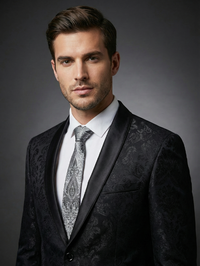 Classic Black & White Necktie – Timeless Contrast Design view 2