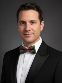 The Crimson Forest: Artisan Black-Stitched Bow Tie view 2