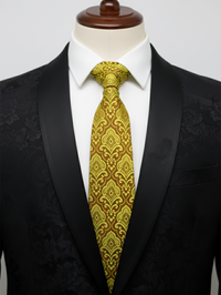 Elegant Yellow & Brown Tie – Bold Style Meets Classic Charm view 2