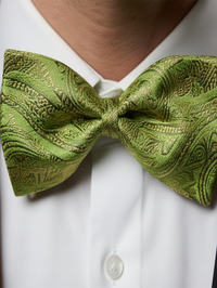Green Paisley Jacquard Bow Tie – Stylish Formal Accessory view 2