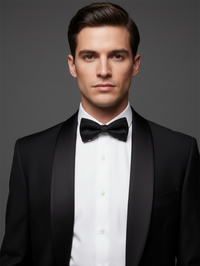 Classic Black Silk Bow Tie – Timeless Formal Men’s Accessory view 2