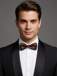 The Crimson Slate: Premium Grey & Deep Red Bow Tie view 2