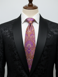 Dark Pink Tie with Elegant Work – Stylish Formal Necktie view 2