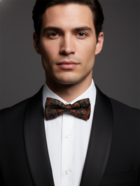 The Midnight Ember: Classic Black & Crimson Red Bow Tie view 2