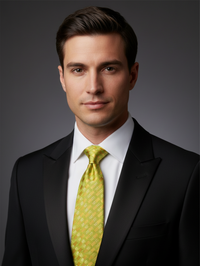 Premium Olive Green Silk Tie with Subtle Woven Pattern view 2