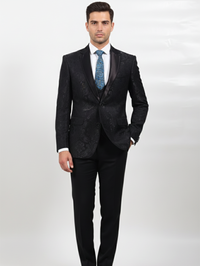 Textured Blue Silk Tie – Classic Woven Finish view 2