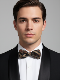 The Autumnal Classic: Deep Maroon & Chestnut Brown Silk Bow Tie view 2