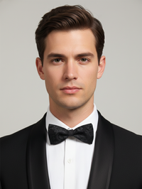 The Midnight Onyx: A Classic Black Silk Bow Tie view 2