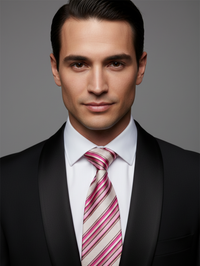 Pink Line Pattern Neck Tie – Classic & Elegant view 2