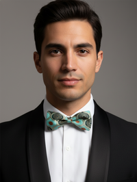 The "Silver Mist" Artisan Bow Tie: Elegance in Baby Blue view 2
