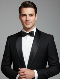 The Midnight Classic: Handcrafted Matte Black Bow Tie view 2