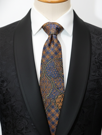 Vibrant Blue Tie with Red & Yellow Detailing – Stylish & Bold view 2