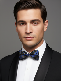 Midnight Azure: The Ultimate Dual-Tone Silk Bow Tie view 2