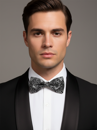 The Midnight Gradient: Premium Black & Charcoal Gray Bow Tie view 2