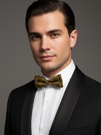 The Earthbound Artisan: Espresso & Onyx Patterned Bow Tie view 2