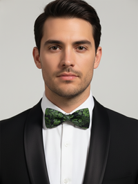 The Verdant Noir: Emerald Bloom Statement Bow Tie view 2