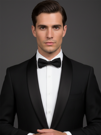 Midnight Elegance: The Essential Matte Black Bow Tie view 2