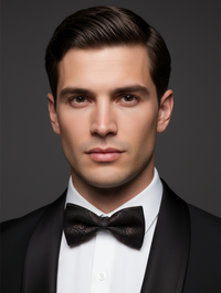 The Espresso Elegance: Classic Dark Brown Microfiber Bow Tie view 2
