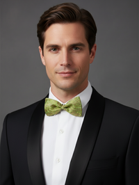 The Emerald Elegance: Premium Forest Green Silk Bow Tie view 2
