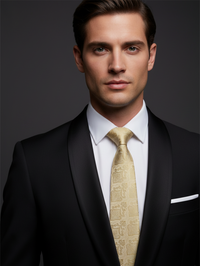 Luxury Silk Tie for Men – Classic Beige Formal Necktie view 2