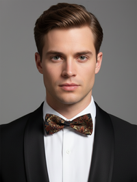 The Royal Crimson: Gilded Red Sovereign Bow Tie view 2