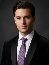 Dark Pink Tie with Black Work – Elegant Designer Necktie view 3