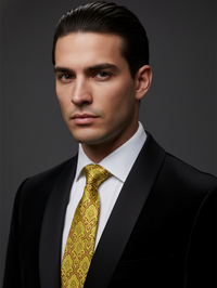 Elegant Yellow & Brown Tie – Bold Style Meets Classic Charm view 3