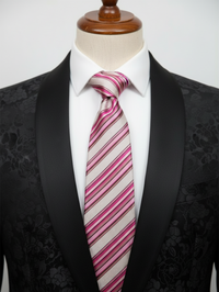 Pink Line Pattern Neck Tie – Classic & Elegant view 3