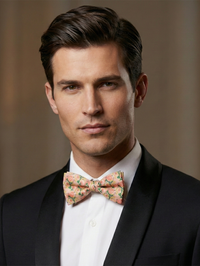 Pink Floral Print Bow Tie – Stylish & Charming Formal Accessory view 3