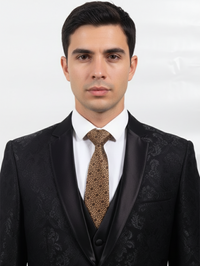 Brown Art Silk Tie with Pattern – Elegant Woven Style view 3