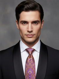 Dark Pink Tie with Elegant Work – Stylish Formal Necktie view 3