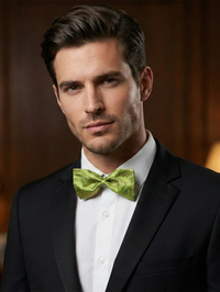 Green Paisley Jacquard Bow Tie – Stylish Formal Accessory view 3