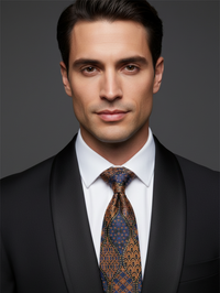 Vibrant Blue Tie with Red & Yellow Detailing – Stylish & Bold view 3