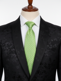 Premium Green Silk Tie with Red Dot Print – Classic Designer Necktie view 3