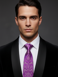 Dark Pink Designer Neck Tie – Elegant & Stylish view 3