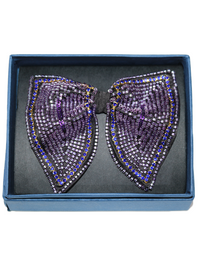 Purple Hand-Beaded Crystal Luxury Designer Bow Tie view 2