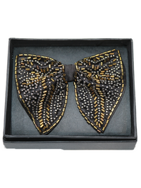Black & Gold Designer Embroidered Bow Tie view 2