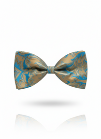 Elegant Brown and Blue Silk Bow Tie – Formal Men’s Accessory view 1