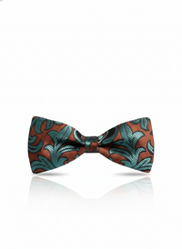 The Midnight Meadow: Emerald & Dusty Rose Silk Bow Tie view 1