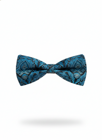 Azure Dreams: The Sky Blue Geometric Patterned Bow Tie view 1