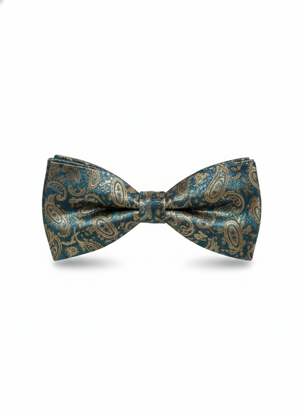 The Emerald Heirloom: Silver-Filigree Botanical Bow Tie