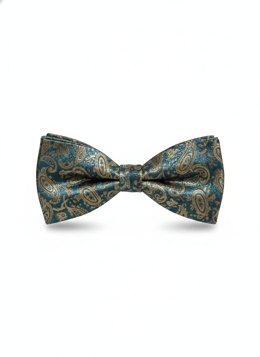 The Emerald Heirloom: Silver-Filigree Botanical Bow Tie