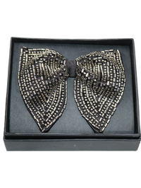 Black & Silver Scatter Embroidered Beaded Bow Tie view 2