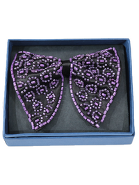 Lavender Medallion Hand-Beaded Luxury Men's Bow Tie view 2