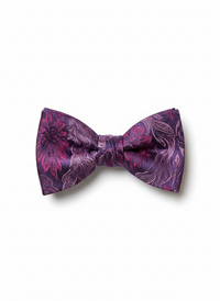 Elegant Purple Jacquard Floral Bow Tie – Refined Formal Accessory view 1