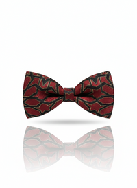 Elegant Red and Black Silk Bow Tie – Formal Men’s Accessory view 1