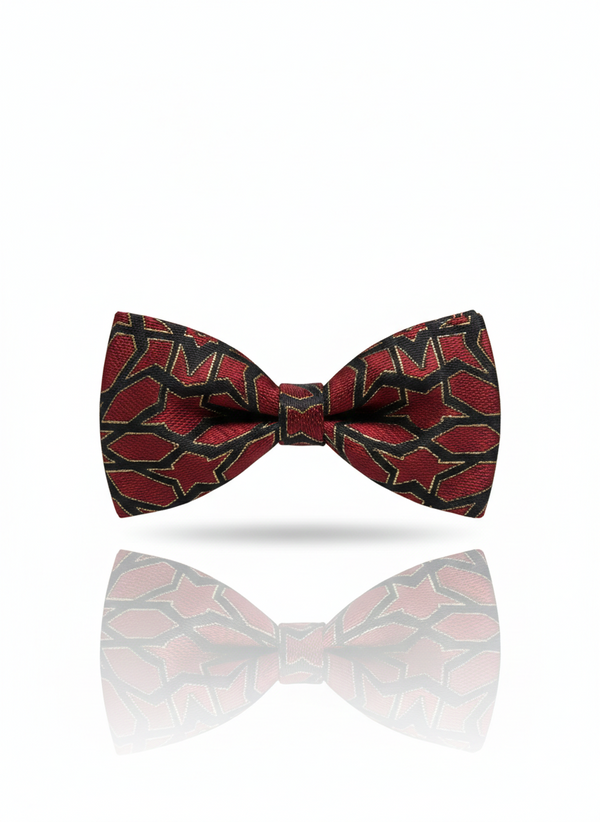 Elegant Red and Black Silk Bow Tie – Formal Men’s Accessory