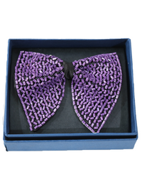 Royal Amethyst Hand-Beaded Textured Bow Tie view 2