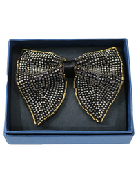 Hand-Beaded Metallic Butterfly Bow Tie view 2